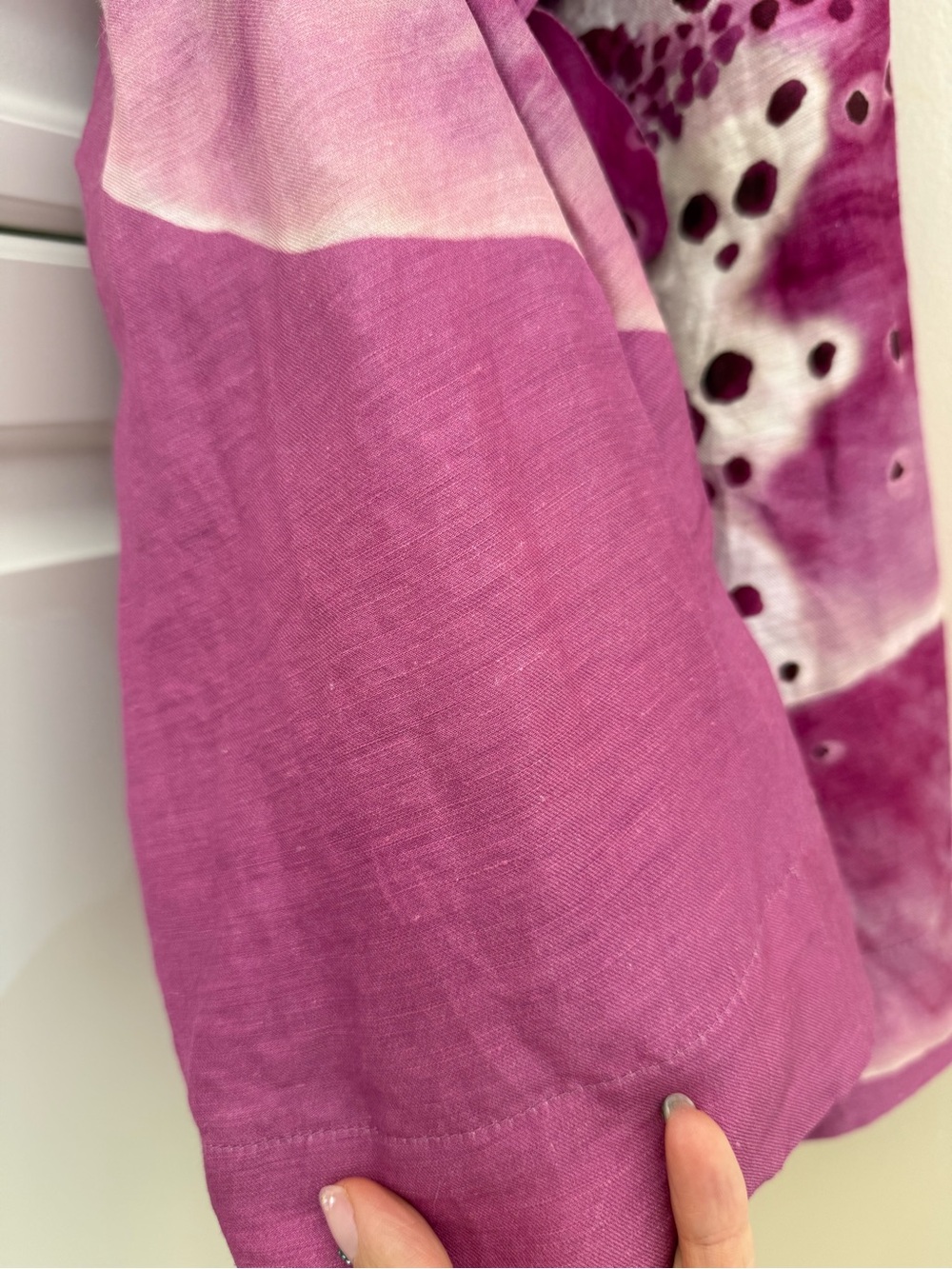 AMUR Everlee Orchid Print Linen Blend Halter Mini Dress Pink - Picture 10 of 16